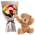 Valentine Flowers with Teddy Bear Japan