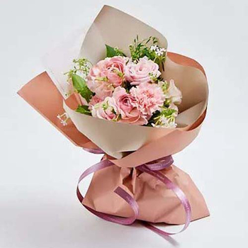 Order Flowers in Japan - 6 Pink Roses with 6 Carnations
