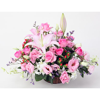 White Lilies, Ping Pong Mums & Carnations - Japan Flower Shop Delivery