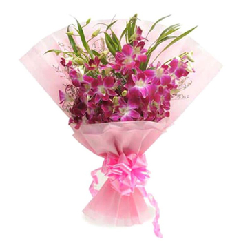 Pink Color Orchid Bouquet - Flower Bouquet Japan
