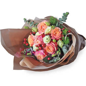 Order Flowers Online Japan – 12 Orange & White Roses