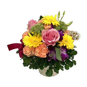 Roses, Gerbera & Carnations Basket - Japan Flower Shop Delivery