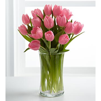 12 Pink Tulips Bouquet - Pink Flowers Japan