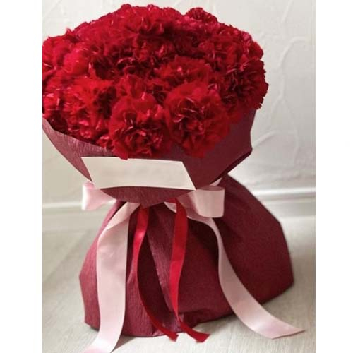 12 Red Carnations Bouquet - Japan Flower Shop Delivery
