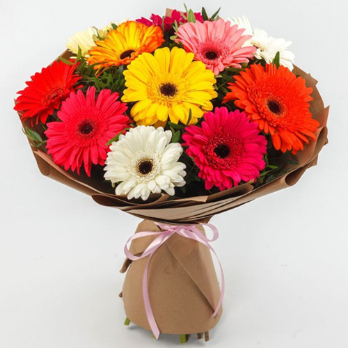 Mix Gerberas in Bouquet - Flower Shop Nagoya
