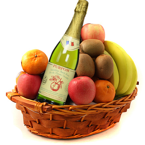 Sparkling Juice and Fruits Basket - Fruit Basket in Japan