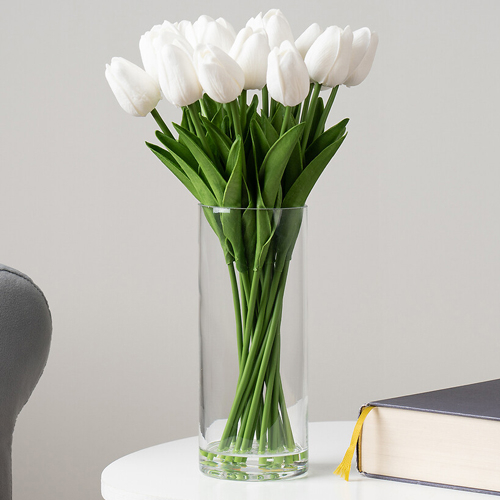 12 White Tulips in Vase - Japan Florist Shop