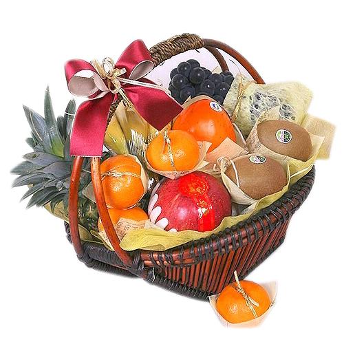 Assorted Mix Fruits in Basket Japan