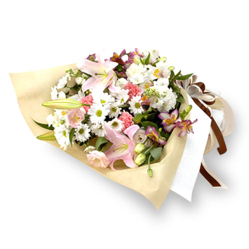 Funeral Flower Japan – Pink & White Mix Bouquet