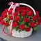 48 Red Roses Basket Arrangement - Flowers Online Japan