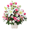 Japan Florist – White & Pink Roses with Lilies