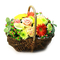 Mix Colorful Flowers Basket - Japanese Style Floral Arrangements